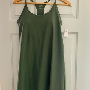 Olive powersoft performance racer back mini swing dress